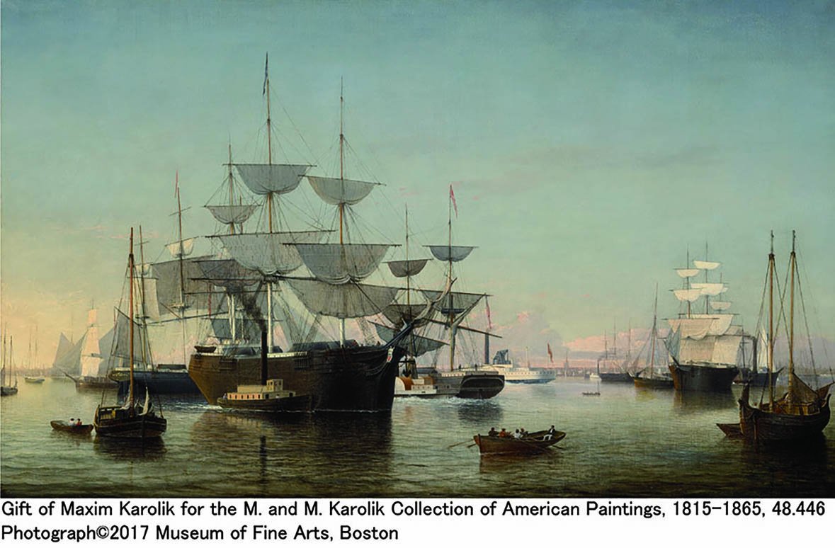 ボストン美術館の至宝展 Twitter પર テリーの絵画講座 フィッツ ヘンリー レーン ニューヨーク港 1855年頃 には かっこいい船がたくさん描かれているワン この頃のニューヨークは貿易が盛んで活気に溢れている様子が伝わってくるワン 帆船から蒸気船へ