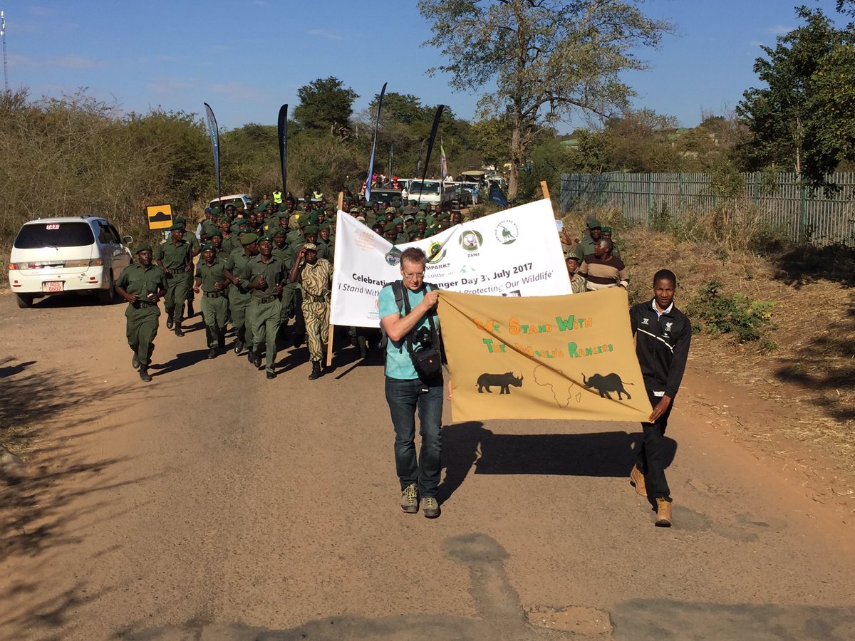 World rangers day celebrations has kicked off in Zimbabwe Victoria Falls with a March represented by 4 countries. Well done ..
