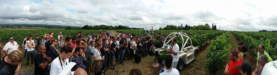 naiotech's tweet photo. 120 #viticulteurs découvraient le #robot TED le 20/07 à BRENS ! #désherbage au #vigne #ceps 🍇🍇🍇 https://t.co/QUzFIFIVPV