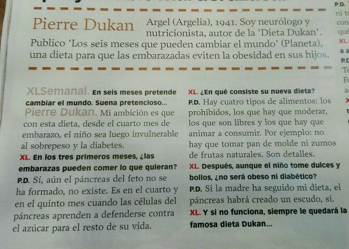 Pierre Dukan: los seis meses que pueden cambiar el mundo. Un libro que explica una dieta para embarazadas para que eviten la obesidad en sus hijos.