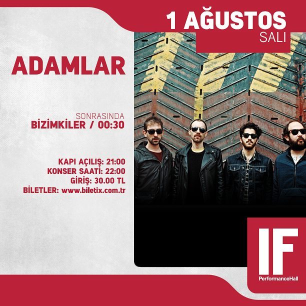 RT yapan 5 takipçimize çift kişilik biletimiz var! <a href="/IFPerformance/">IF PERFORMANCE HALL</a> <a href="/theadamlar/">Adamlar</a>