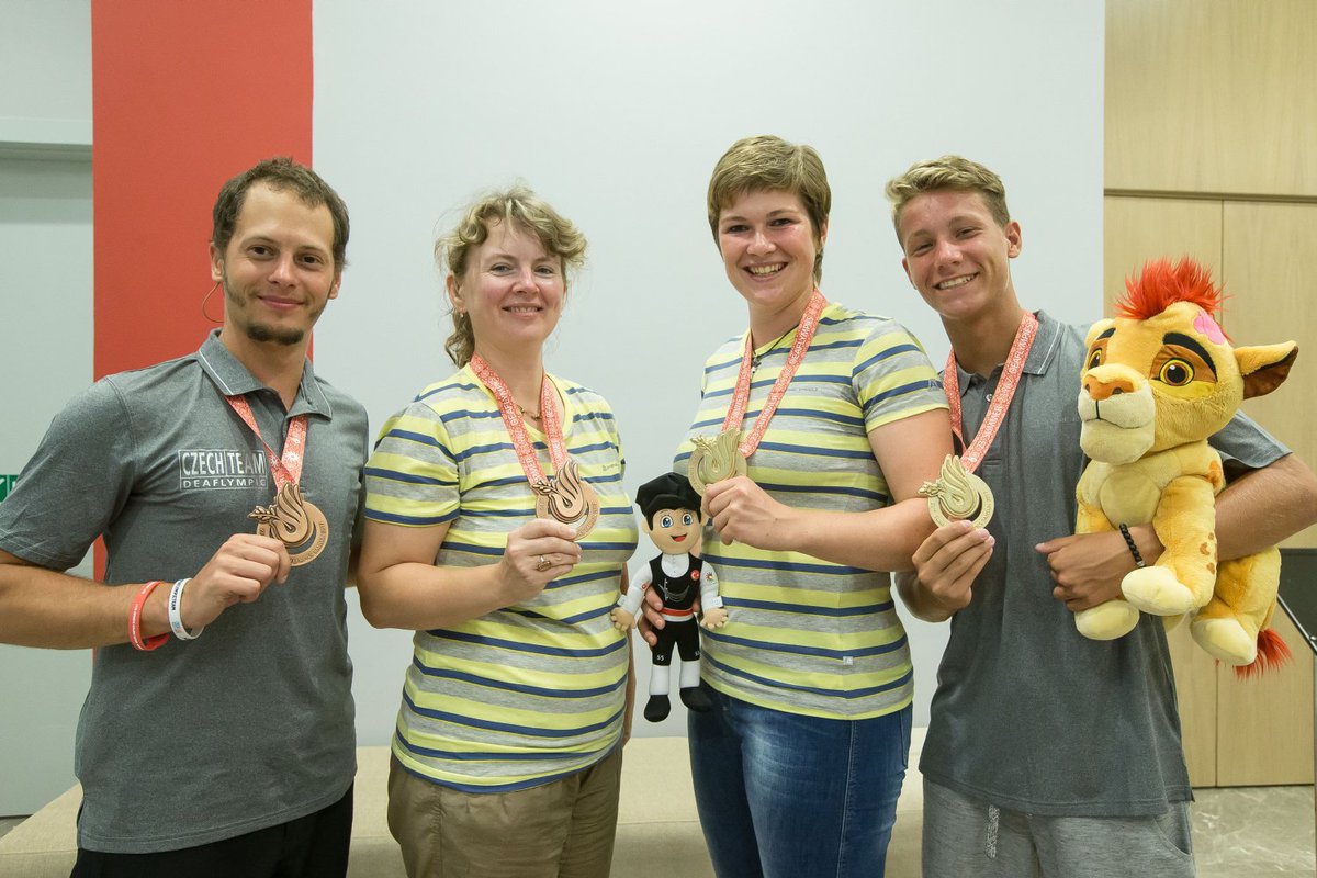 paralympicsCZ's tweet photo. Český tým si z XXIII. Deaflympiády veze 4 cenné kovy @Deaflympics2017 #czechteam #deaflympics #smedek #matouskova #bartosek #janoscova https://t.co/dM5USJcldB