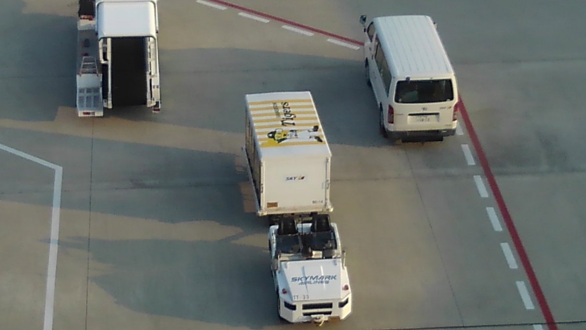 きゅうじ 神戸空港でスカイマークタイガースジェット撮ってた しかしまぁ飛行機ならまだしも空港用作業車までタイガース一色とは スカイマーク タイガースジェット きゅうじ 神戸空港でスカイマークタイガースジェット撮ってた しかしまぁ飛行機ならまだしも空港用作業車までタイガース一色とは スカイマーク タイガースジェット