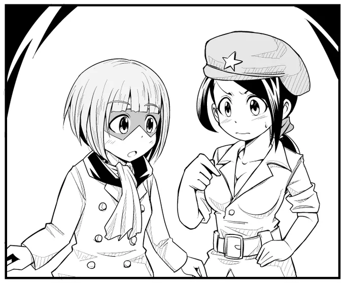 七色いんこのコスプレをする柚と軍曹
胸元の開きがちょっと気になる 