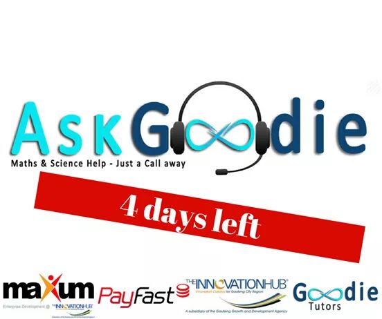 Just 4 days left 😃 <a href="/ask_goodie/">AskGoodie</a> @godiragetse_mo <a href="/InnovHub/">@Innovhub</a> <a href="/EducationGP/">GP education</a> <a href="/TelkomZA/">@TelkomZA</a> <a href="/Lesufi/">Panyaza Lesufi</a>