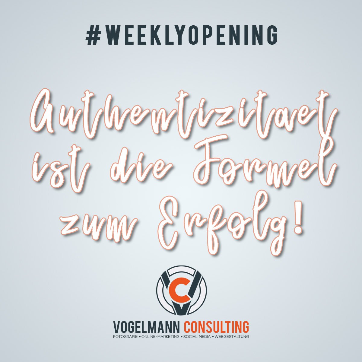 vog_consulting's tweet photo. Heute ist #Montag und hier ist das #Weeklyopening 😉. Viel Spass und Erfolg Euch in dieser Woche. #Authentizität #Socialmedia #Erfolg #Fun https://t.co/lyOvbZWWnK