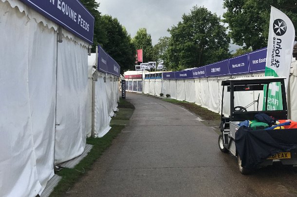 The popular shopping village @longineseq required over 200 partitioned marquees - 2700 m2 of tentage! #hickstead #sussex