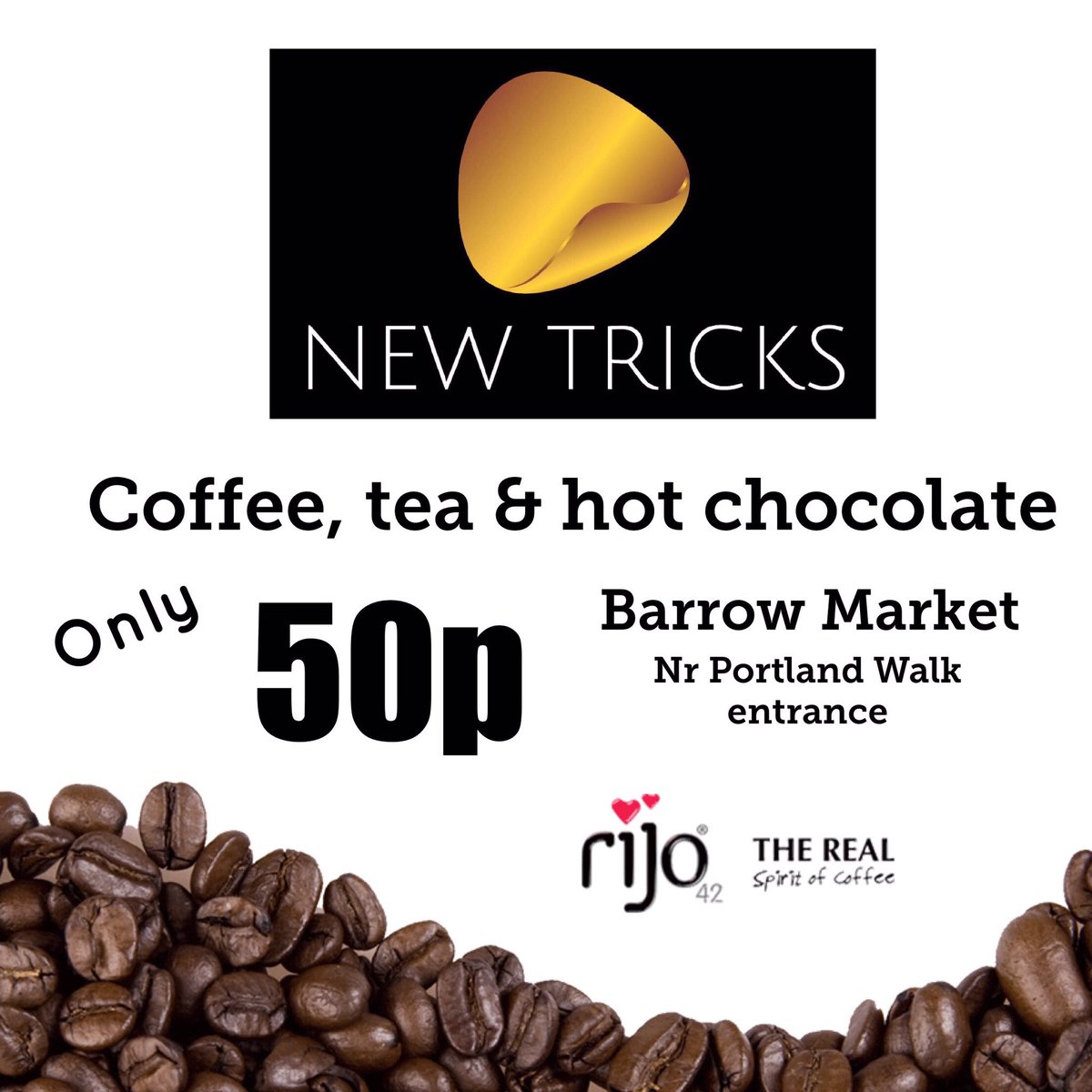 Where else can you get a coffee for only 50p in Barrow town centre? Rijo coffee machine <a href="/NewTricksBarrow/">New Tricks</a> in Barrow Market