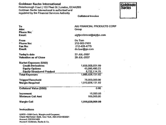 26th July 2007: Dear AIG, Sorry to bother you on holiday but you owe us $1.8 billionGoldman Sachs http://newcityagenda.co.uk/creditratings/&nbsp;