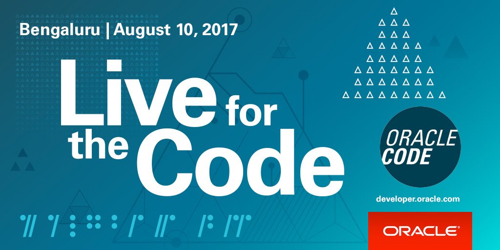Oracle_India's tweet photo. After the success of #OracleCode New Delhi, we have Oracle Code #Bengaluru coming up on 10th Aug. Register now. https://t.co/qmpNxEpxuy https://t.co/ape6DkSzFf