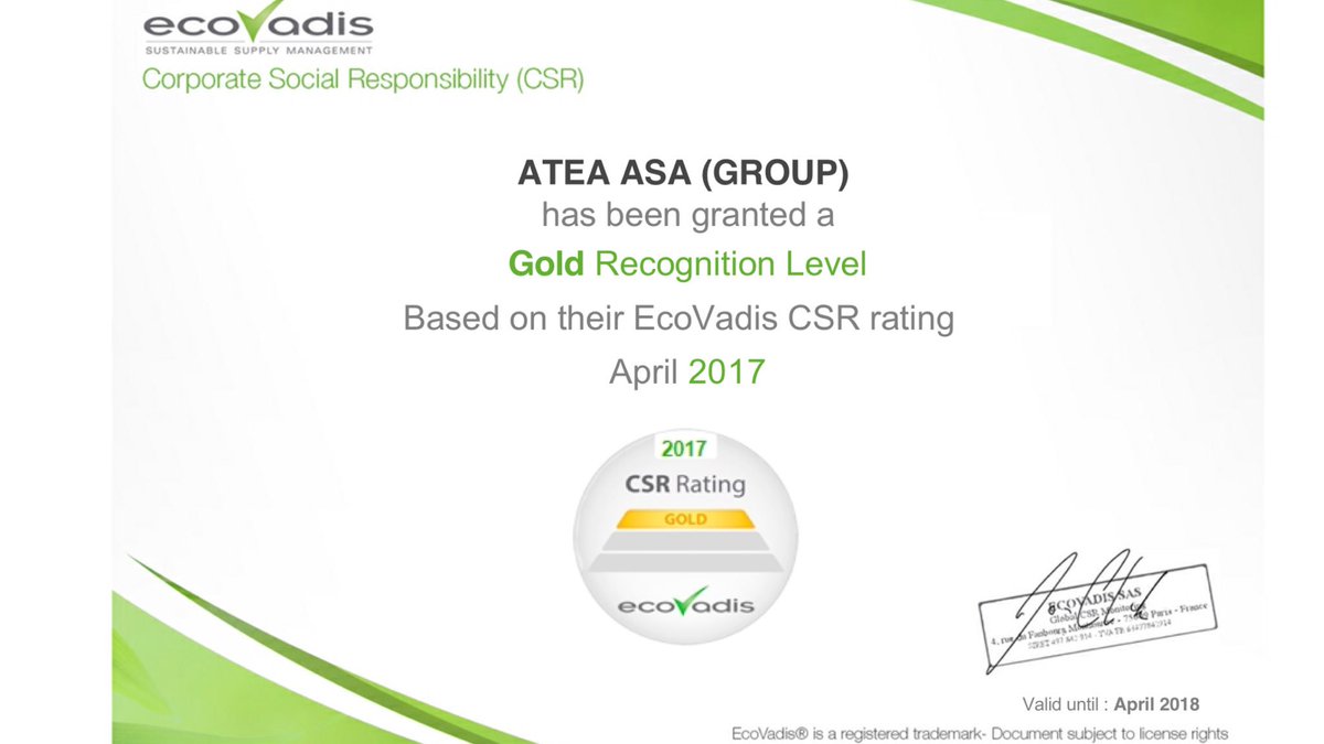 andreas_atea's tweet photo. Did you know that the Atea Group recently was awarded its first-ever gold rating for corporate social responsibility?🥇#csr #sustainability https://t.co/8vaOztfX9a