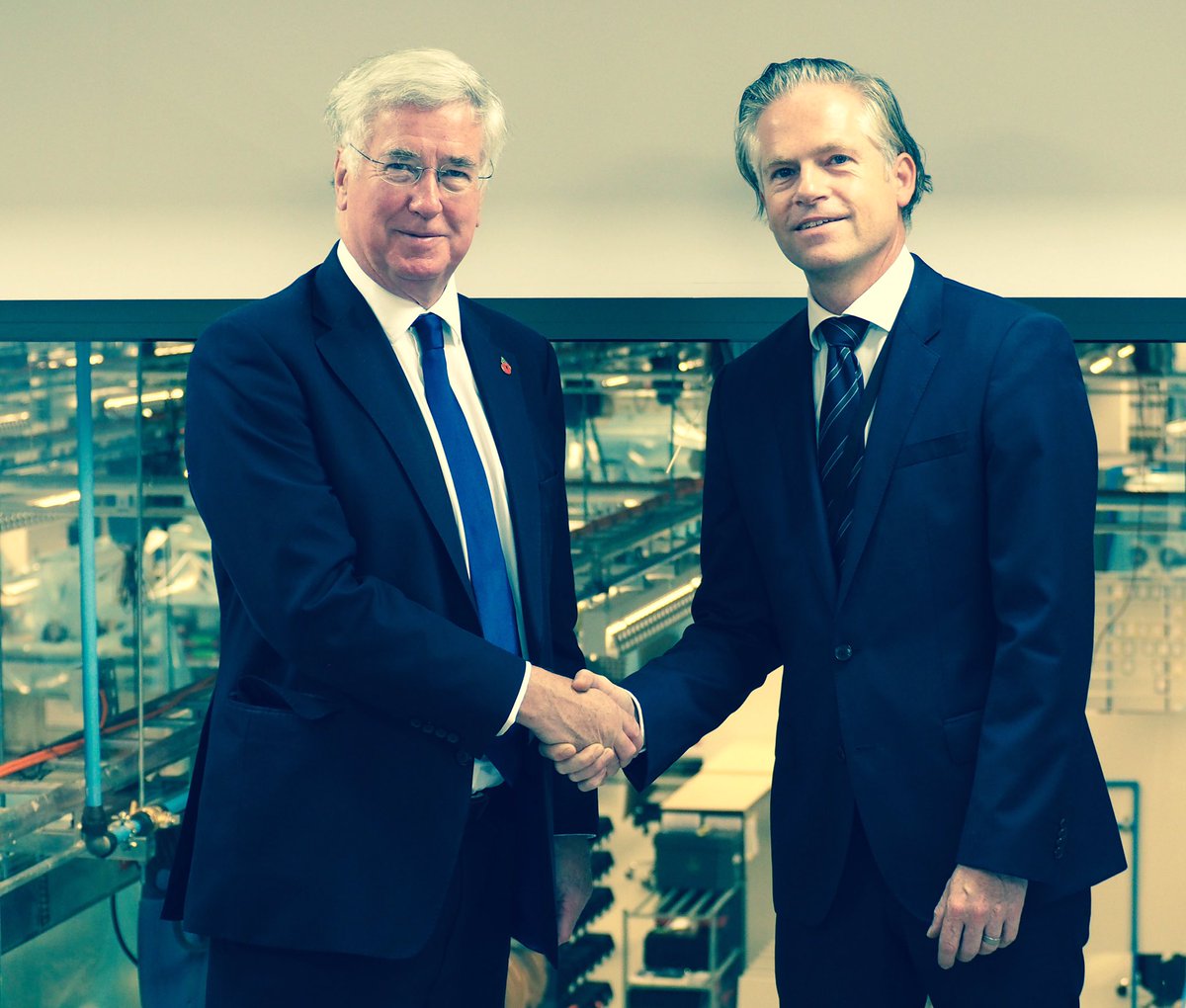 Crucq182's tweet photo. #Esterline-proud to welcome UK Defence Secretary Sir Michael Fallon to our Kortrijk factory earlier today! https://t.co/jN2Rqr4OY4
