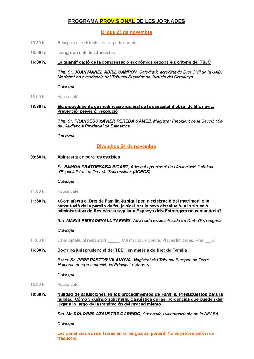 SCAF_cat's tweet photo. Disponible el programa provisional de les XV #Jornades de #Barcelona Dies 23 i 24 novembre a The Imperial. +info a https://t.co/3aGKK4k2zm https://t.co/33jk7JZ8BP