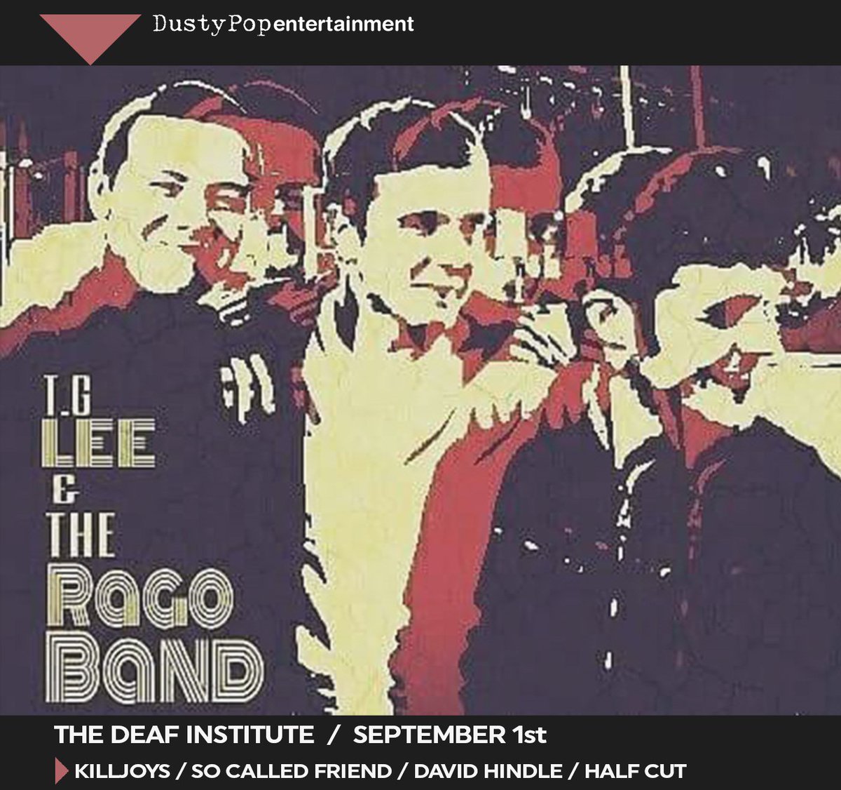 DustyPopUK's tweet photo. 01.09 @deafinstitute
@TGnTheRagoBand
@killjoys_band
@SoCalledFriend_
#KulaBay
#HalfCut
https://t.co/OU79U4aTRx https://t.co/Mw15HUjeU9