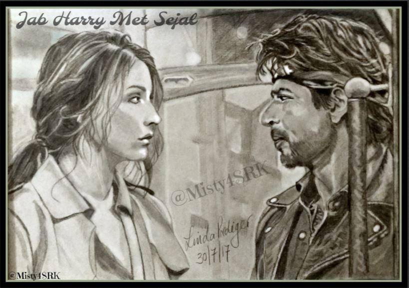 Misty4SRK's tweet photo. @iamsrk What happened #JabHarryMetSejal Find out in cinemas on Friday #JHMSAug4
JHMS ADV BOOKING STARTS 
RT if you like my drawing 😊 https://t.co/GSN3TQ6cU4