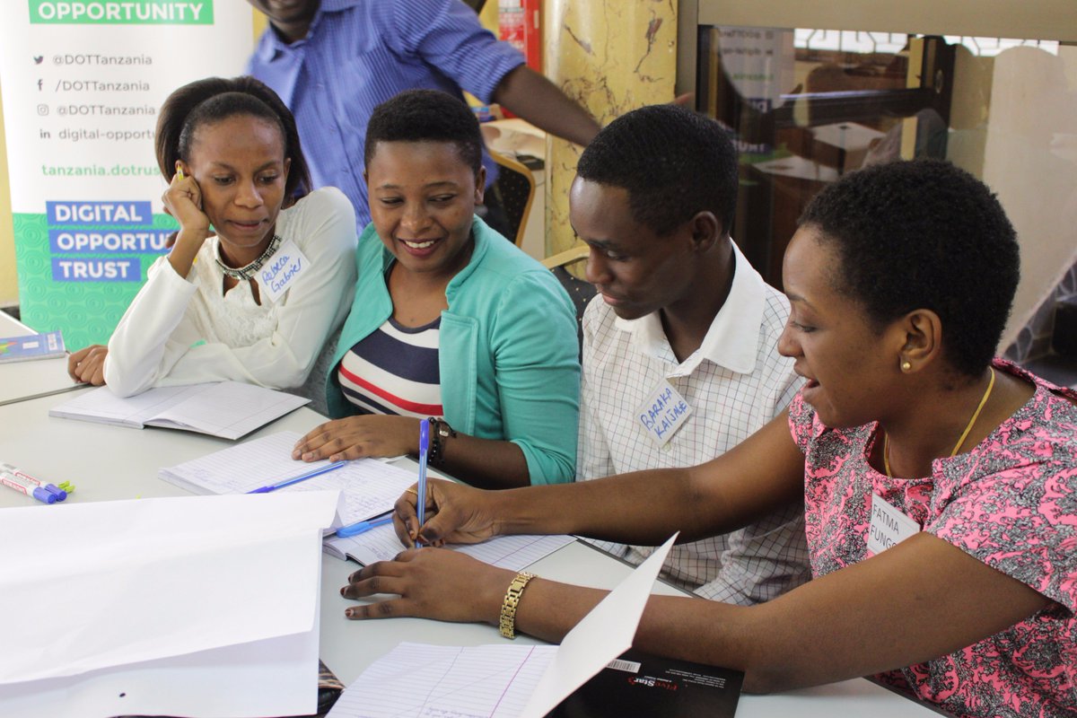 DOTTanzania's tweet photo. Youth taking 2 weeks training under the Fusion Project to become facilitators of DOT's Signature Economic Program-ReachUp! #DOTYouth @HDIFtz https://t.co/xVdrPVzVzF