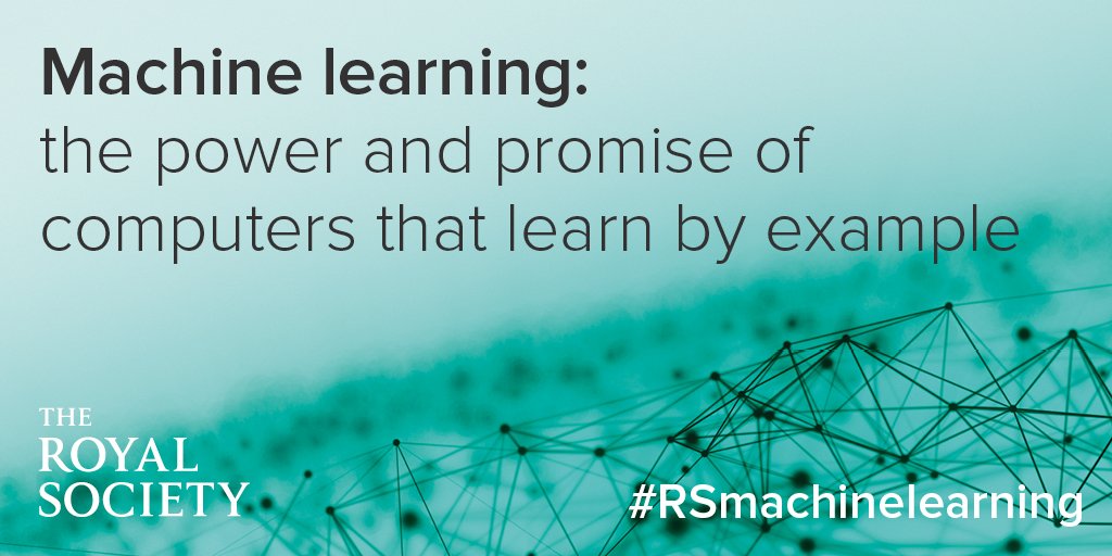 royalsociety's tweet photo. Machine Learning: the power & promise of computers that learn by example. Our report #RSMachinelearning https://t.co/GMKuwSpoYX https://t.co/n1m7exds5e