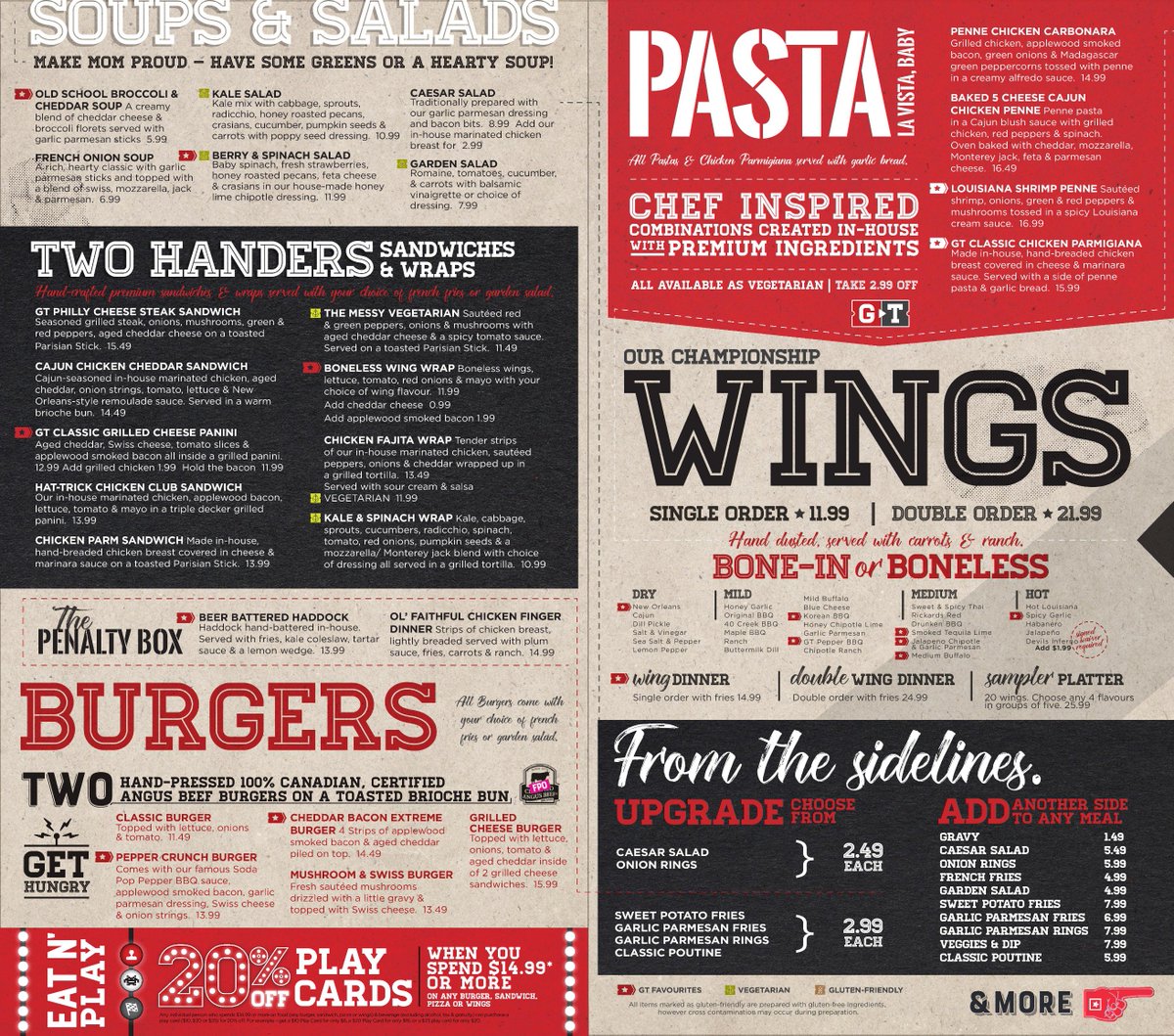 Gametime_Fun's tweet image. Take a peak at our new menu 👀Our all-time favs and some soon-to-be favs! #ItsGameTime 🍔🍗🥗🍕🍨🙌
