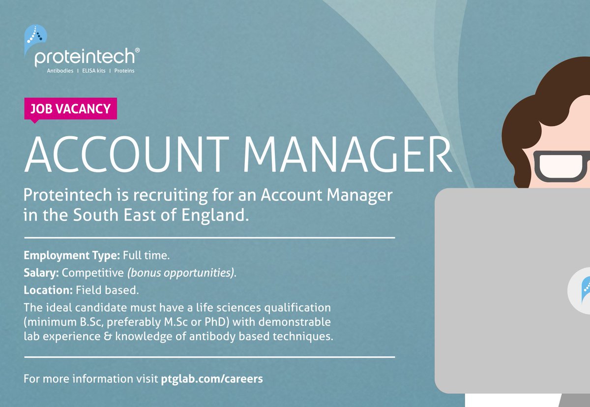 Proteintech's tweet image. We're hiring! 
Read about our latest job opening here:  ow.ly/sMy330dR8V8 
#Job #Hiring #ScienceSales