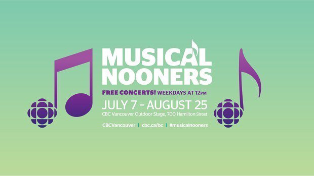 We're on the stage today at the CBC for their nooner series! Music from 12-1PM! #cbcvancouver #cbcnooners