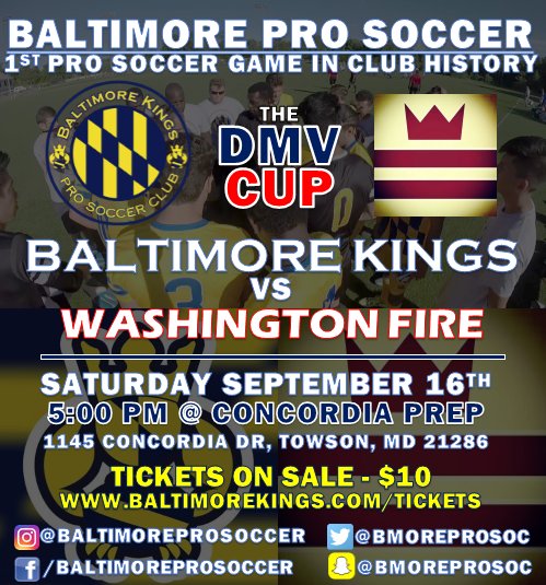 NEWS: It's official! Our first pro soccer game in club history will be held this September in Baltimore! baltimorekings.com/newsfeed/balti… #prosoccer