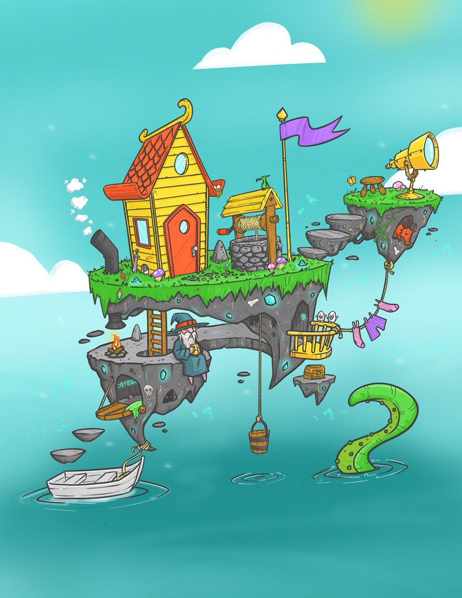 stv_armstrong's tweet photo. Wizard's cottage #wizard #cottage #island #magic #gantasy #drawing #doodle #sketch https://t.co/lnxdH8Pr9T