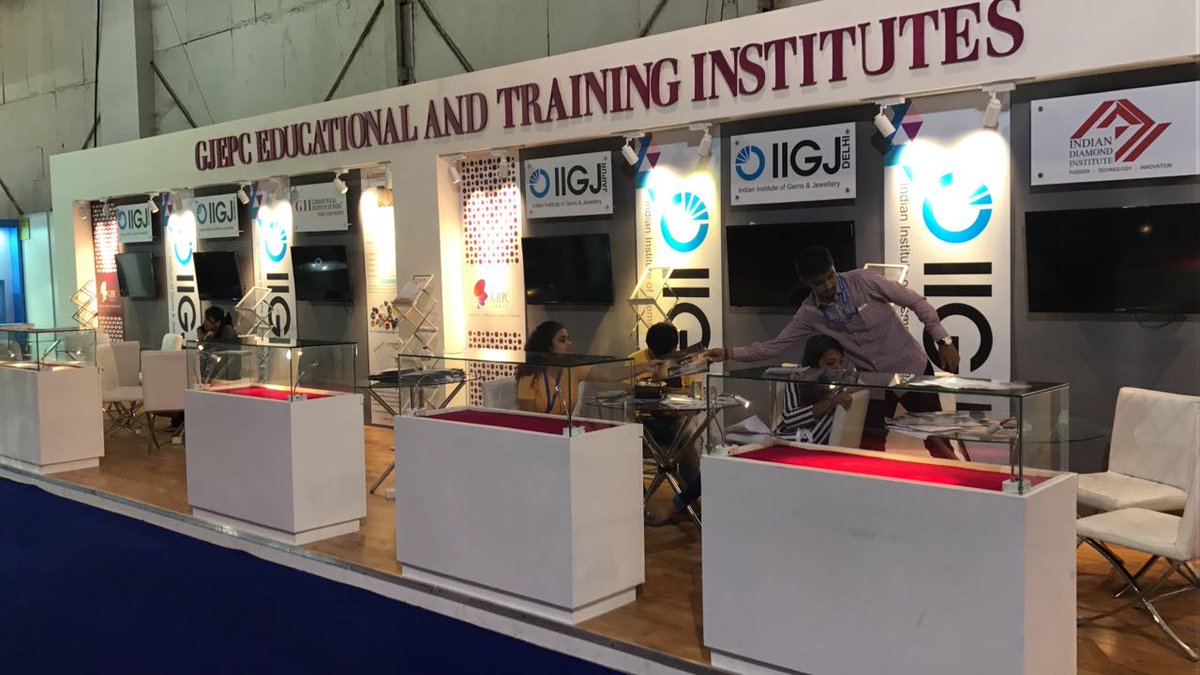 GJEPCIndia's tweet photo. GJEPC Educational & training institutes like the IIGJ etc were showcased at the #IIJS2017 for people to enquire & register for the same. https://t.co/ezJGev4i9o