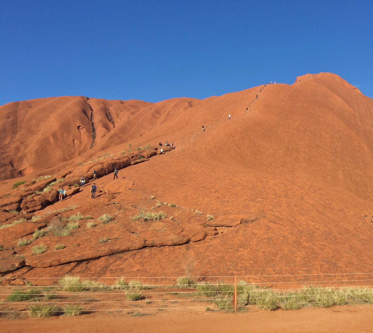 Despite the requests of the Aboriginal People, tourists still insist on climbing Uluru. Do the right thing. Don't climb the rock.