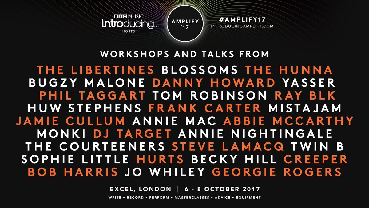 Chuffed to be one of the speakers at <a href="/bbcintroducing/">BBC Music Introducing</a>'s #Amplify17 

If you're trying to make it in the music biz, this is the place to be!!💥