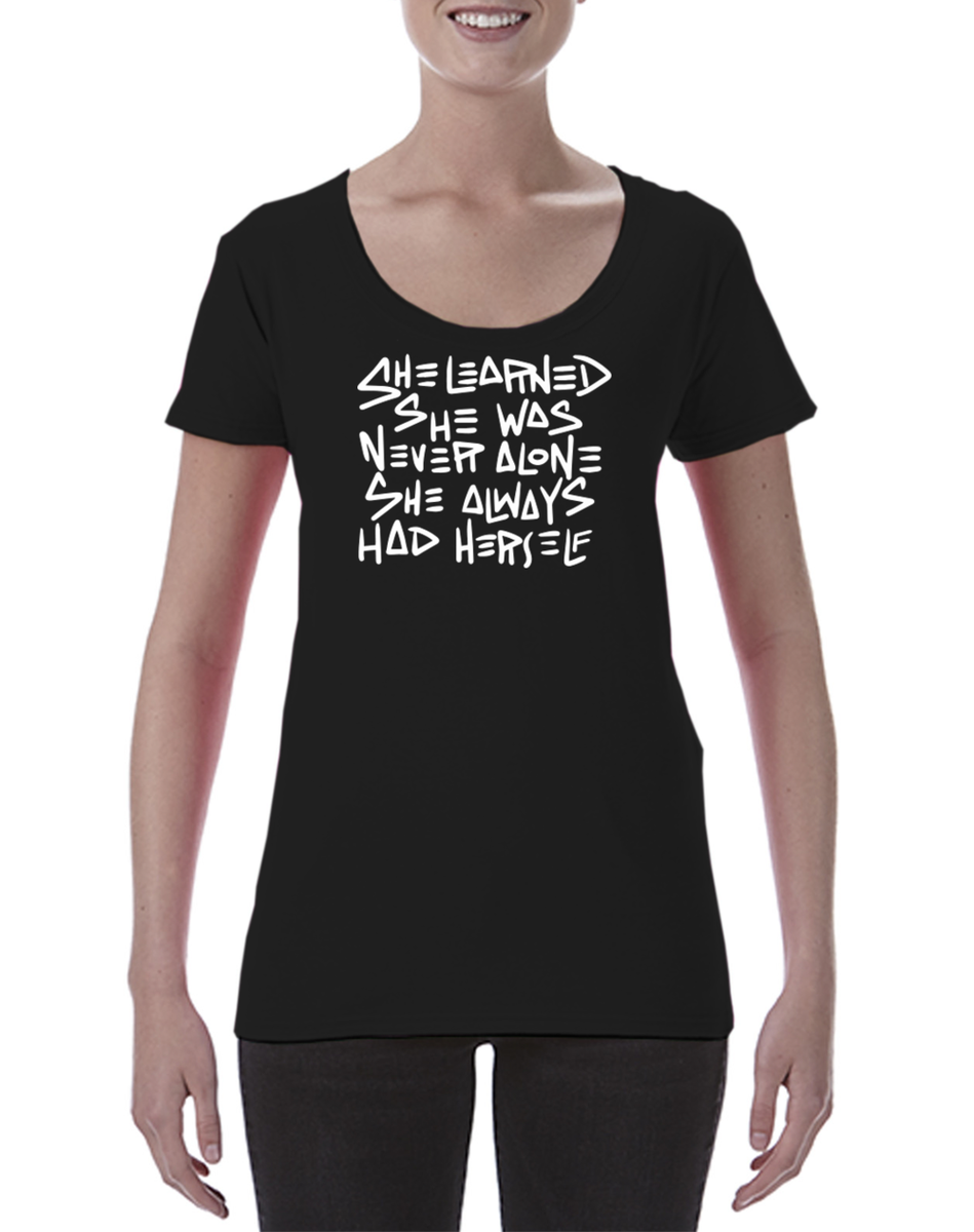 The <a href="/StudioAMpgh/">Studio-AM</a> Ladies redesigned the Never Alone T-Shirt for a more comfortable, relaxed fit with extended sizes. goo.gl/N72xmY
