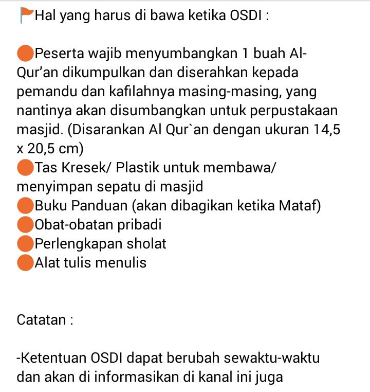 Ketentuan OSDI Putri, selengkapnya di
osdiumy.wordpress.com