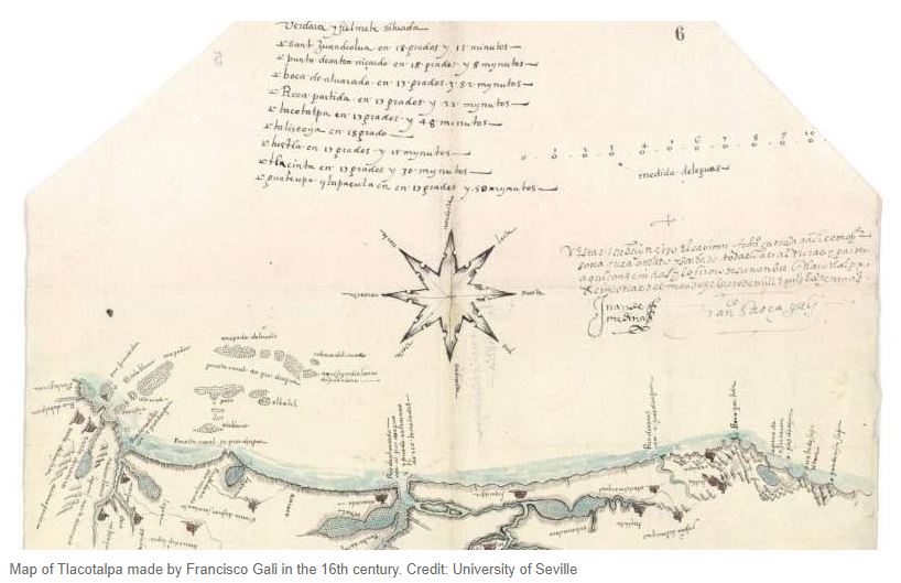 maritimetrust's tweet photo. A new journal article has been published based on a late-16th cent nautical map of Hispanic America, drawn by #Gali https://t.co/GccVfyVqCf https://t.co/M9vJ28gTp8