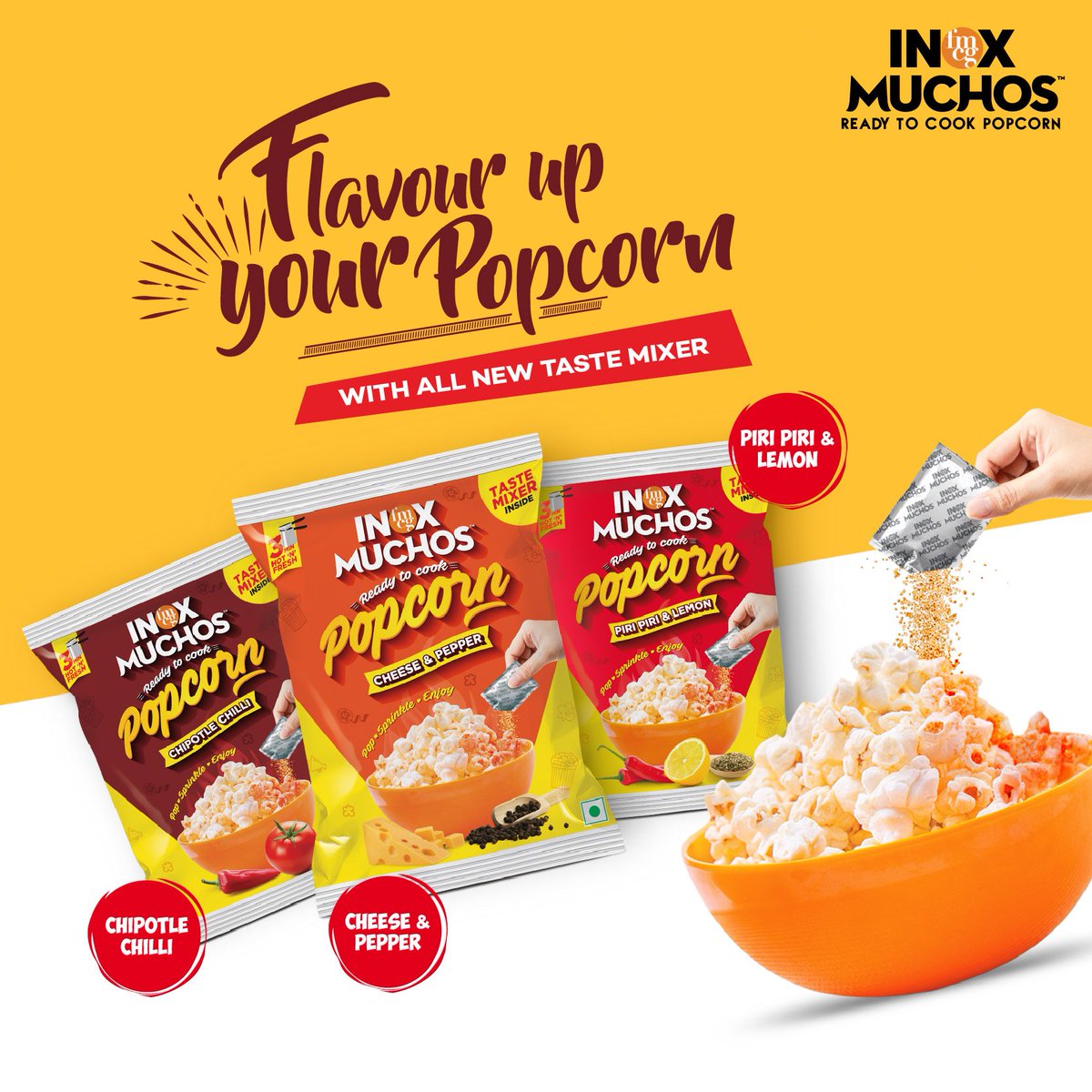 Why have normal popcorns when you can flavour them up with Taste Mixer! #MyMuchos Ready to cook popcorn