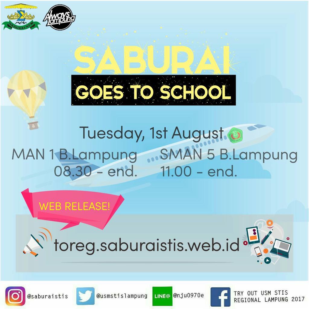 Daan ada yg spesial nih, web SABURAI STIS rilis! Kalian bisa dpt info sekaligus order tiket dan buku disana! 🙌