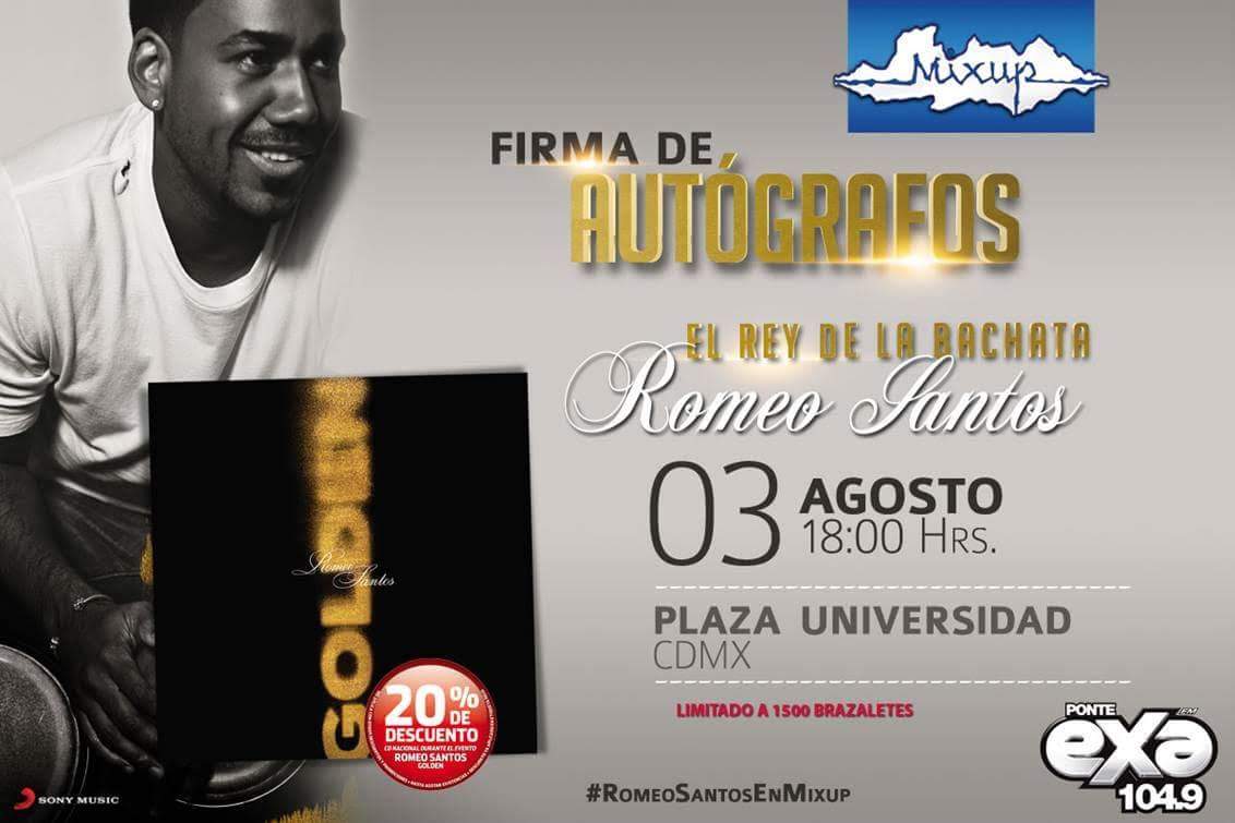 P_UNIVERSIDAD's tweet photo. ¡Este próximo 3 de agosto @RomeoSantosPage te espera en @MixupTeam Plaza Universidad! https://t.co/UBUozKELnh