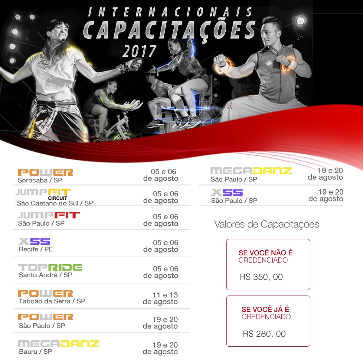 Radical_Brasil's tweet photo. Torne-se um professor Radical Fitness. Veja abaixo a relação de programas e datas já agendada:
https://t.co/OPyEP2Wf5U https://t.co/ERx8gPiZhG