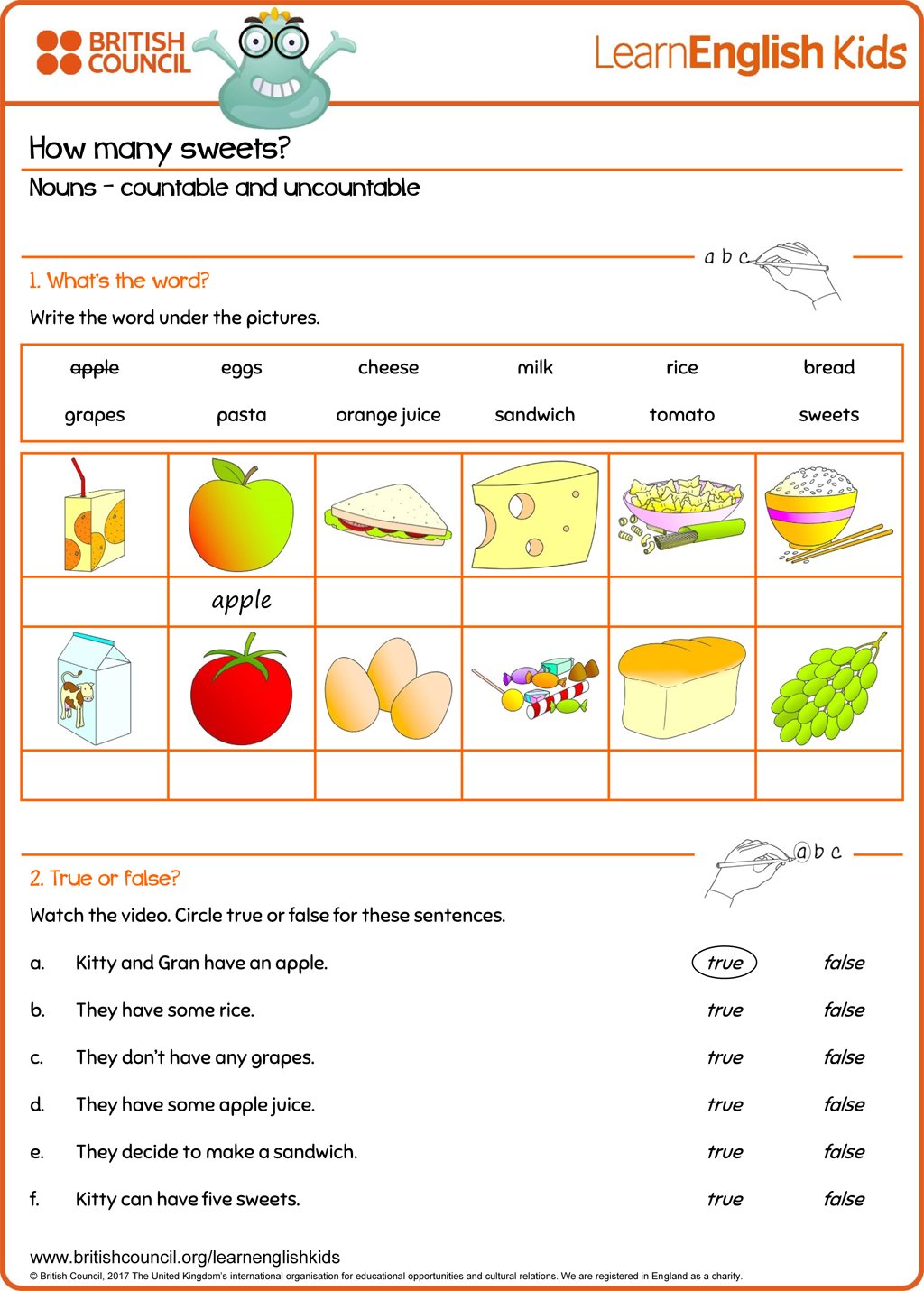 countable-and-uncountable-nouns-liveworksheet