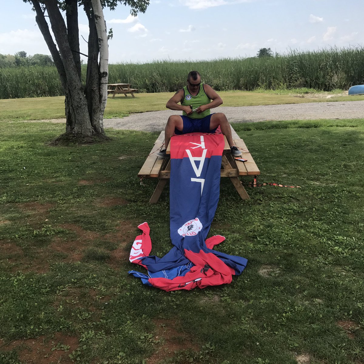 ottergasmarine's tweet photo. We can confirm the rumors! #LakerMan is warming up 4 game 1 #LakersPlayoffs17 @petedalliday @1005FreshRadio @PtboLakersLax #ottergasmarine https://t.co/AZrWUb37np