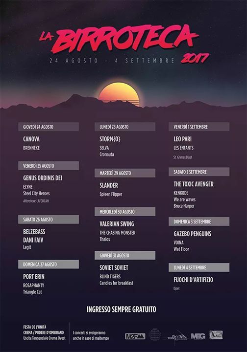 Ci vediamo sabato 26 agosto a La Birroteca - Festival Crema!!