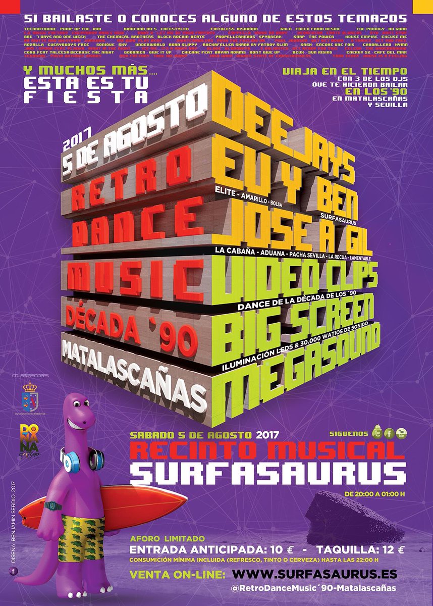 JaviGeDe's tweet photo. Sábado 08 de Agosto en #surfasaurus #Matalascañas. Homenaje a la música #dance de los años 90 😎✌🏻🎶
@MejorPlaya @matalascanass #Fiesta https://t.co/vdZDPFQV8I