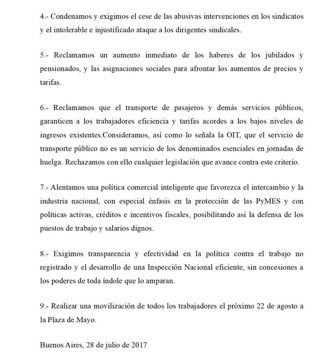 En el Plenario de #Ferro del pasado viernes #CGT ratificó movilización el #22A. Hubo consignas a favor de un #parogeneral