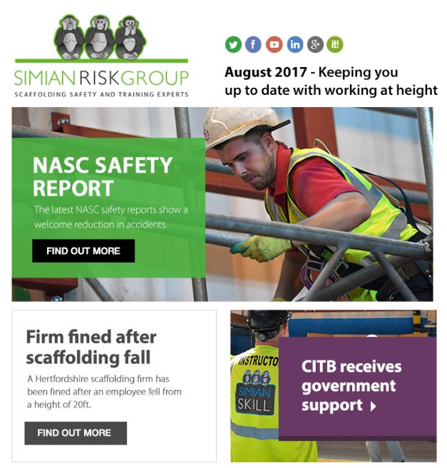 simianrisk's tweet photo. Check out our August Newsletter! Your chance to win a #CISRS course by completing our #scaffolding knowledge quiz! https://t.co/s7swRwQUCp https://t.co/SCKgPM3Da9
