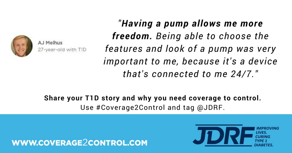 BreakthroughT1D's tweet image. Tell health plans we need #Coverage2Control #diabetes, so more people like AJ can have the freedom they deserve. coverage2control.com