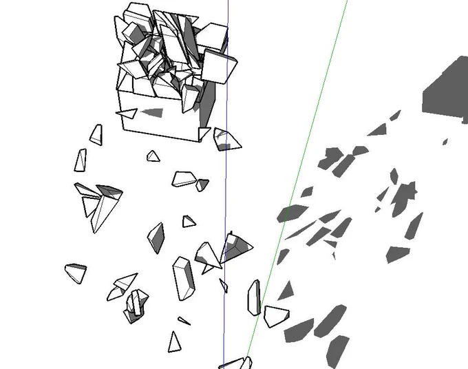 sketchupでも破壊と物理演算ができて感動した... Blenderは窓から投げ捨てます 