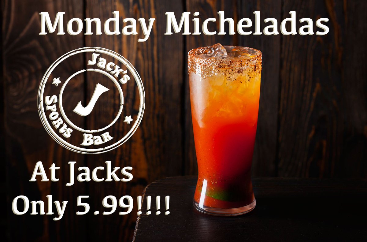 JacksPizzaCafe1's tweet photo. Monday Micheladas only 5.99 only at Jacks! Lager, Clamato and Deliciousness in one mix. #jacks #yeg #micheladas #drinks #yum https://t.co/hiRkoNhZow