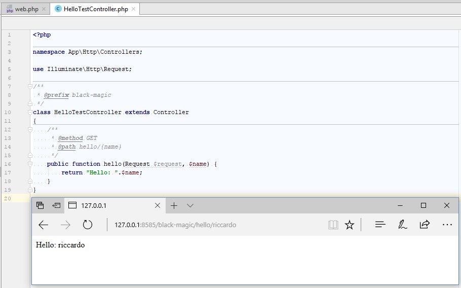 ennetech's tweet image. I was wondering how could be routes declared in a @symfony way but on @laravelphp, it works! #php #laravel