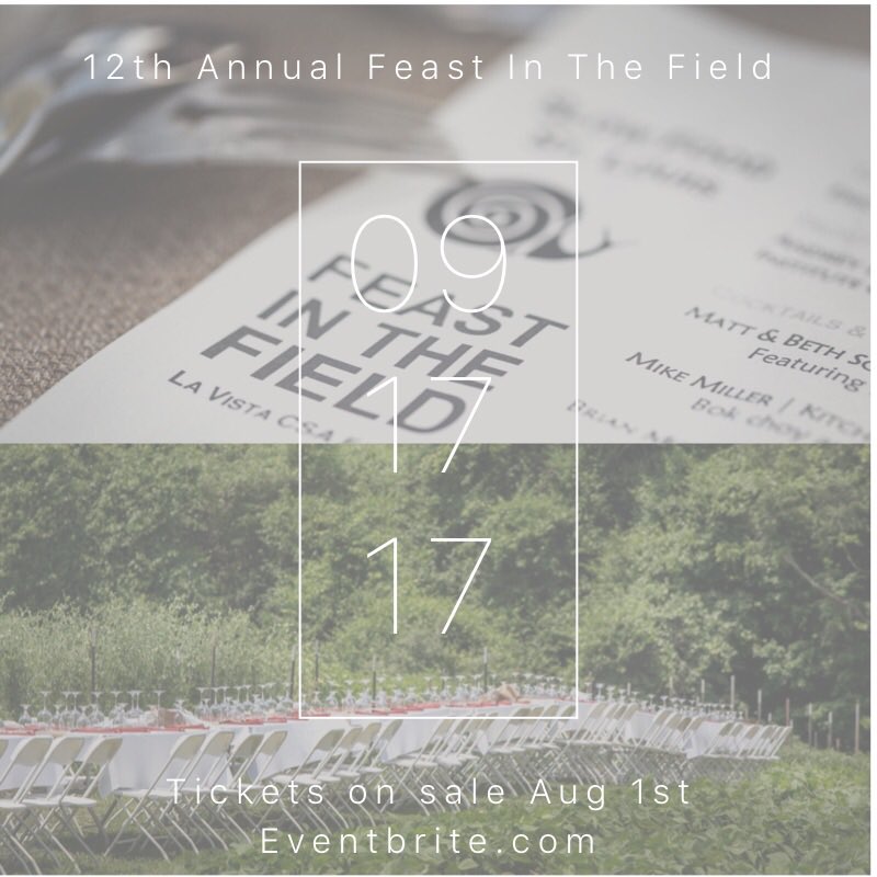 slowfoodstl's tweet photo. Tickets for @slowfoodstl 12th Annual Feast In The Field @EarthDanceFARMS go on sale tomorrow at 10am! #FeastInTheField #FITF17 #FarmFeast https://t.co/fMexr3I8T0