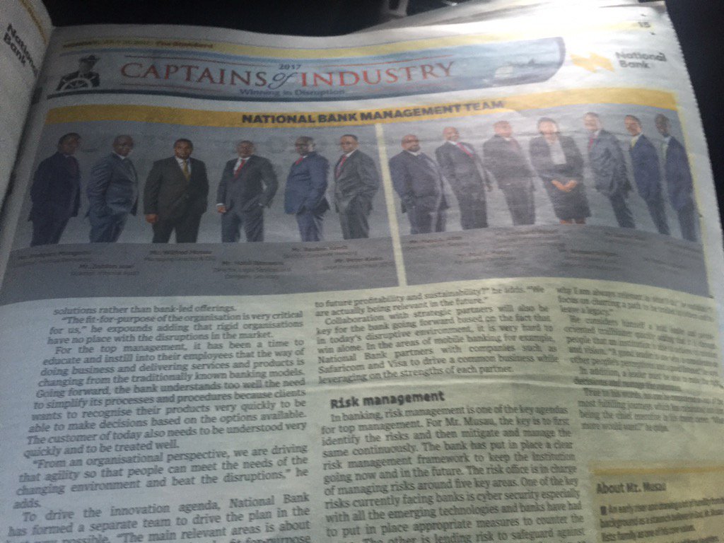 Shocked by gender compo <a href="/National_Bank/">National Bank 🇰🇪</a> Mgmt Team. 12 men, 1 female 😳 We'd all boycott it! Stinks