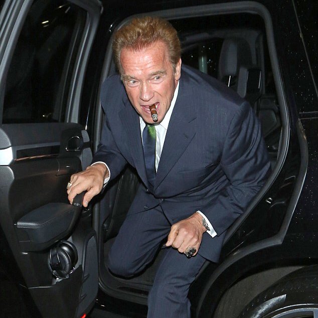 Happy 70th Birthday Arnold Schwarzenegger. Here he is arriving at the ICC last year. He\ll be back in September! 