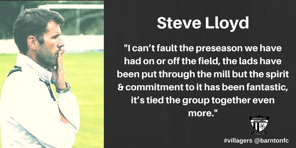 barntonfc's tweet photo. Manager @SteveLloyd_10 gives us his thoughts on the pre season campaign #villagers https://t.co/vEo6Ei3Tp1